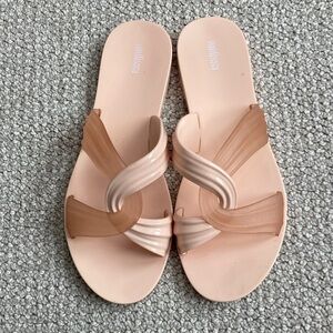 Melissa peach vegan jelly slides, size 10